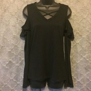 NWT long sleeve black top